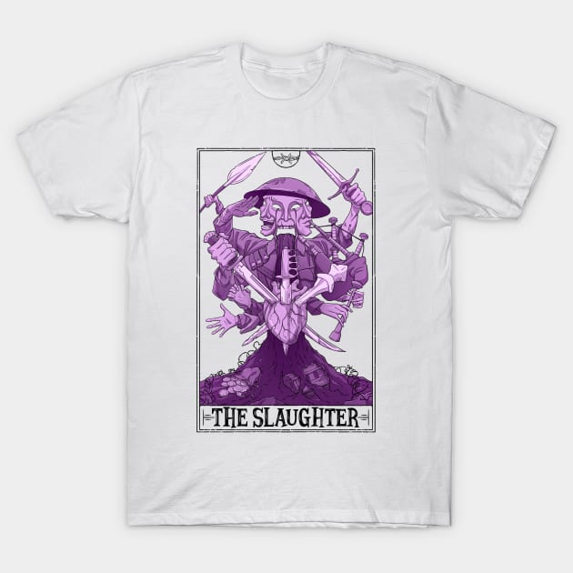 The Slaughter Tarotesque (Light) T-Shirt by Rusty Quill